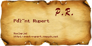 Pánt Rupert névjegykártya